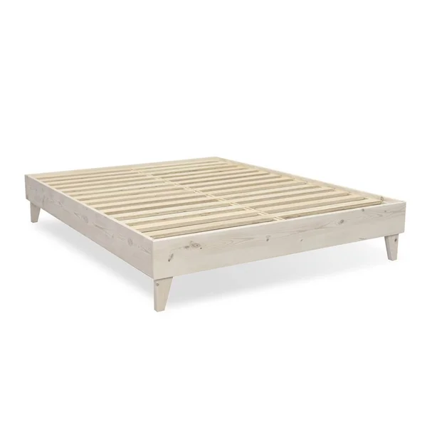 Kotter Home Solid Wood Mid-Century Platform Bed - Grey/White Wash - Full