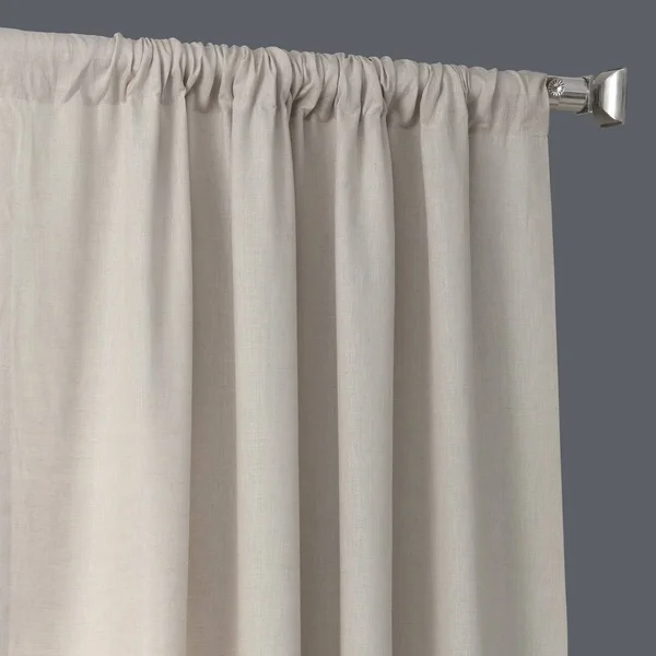 Exclusive Fabrics Signature French Linen Sheer Curtain PANEL, Birch 96-Inch