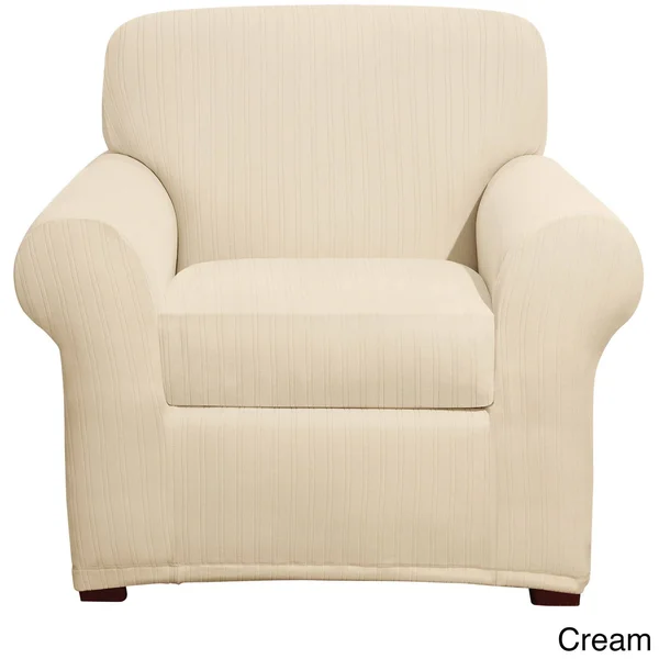 Sure Fit Stretch Pinstripe Chair Slipcover, Chocolate