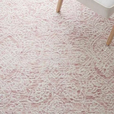 Metro Collection MET998U Rug Pink, Ivory, Round 6& x 6&