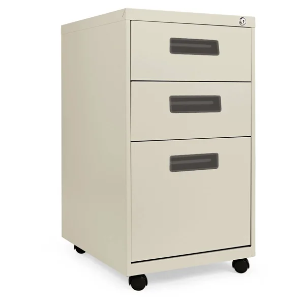 Alera Three-Drawer Metal Pedestal File - Putty, Beige, 60cm x 50cm x 80cm