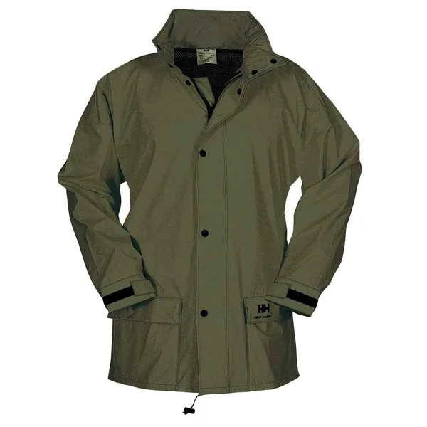 Men's Helly Hansen Impertech Deluxe Rain Jacket, S, Dark Olive by Gemplers