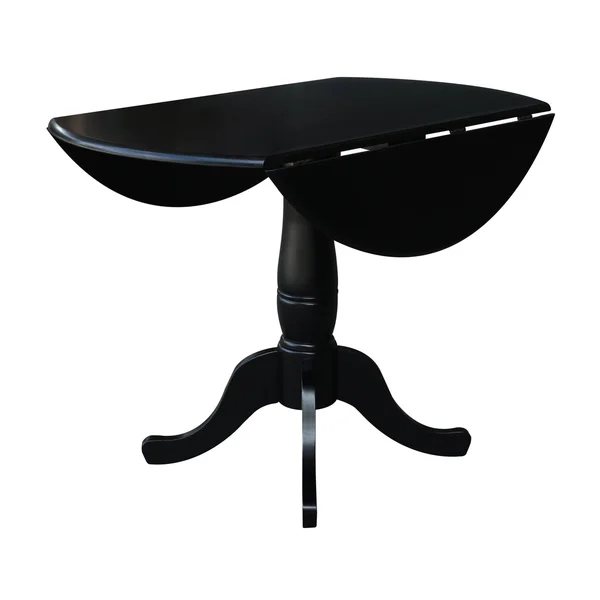 International Concepts 42x22 Round Top Pedestal Table with 2 Chairs, Black