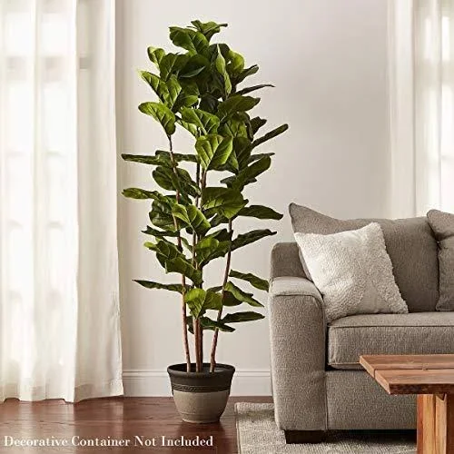 Pure Garden Artificial Fiddle Leaf Fig Tree-72 Faux Plant with Natural Feel L