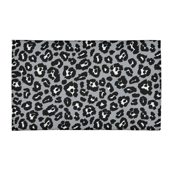Oakland Football Leopard Print Area Rug - Silver/White/Black - 2.5' x 8'