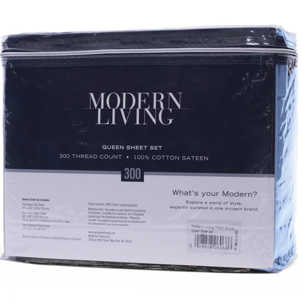 Modern Living 300 Thread Count Queen Shadow Sheet Set