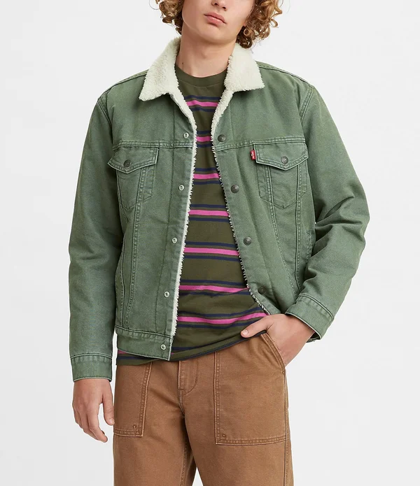 Levi&s Sherpa Trucker Jacket - Men's - Thyme 2XL