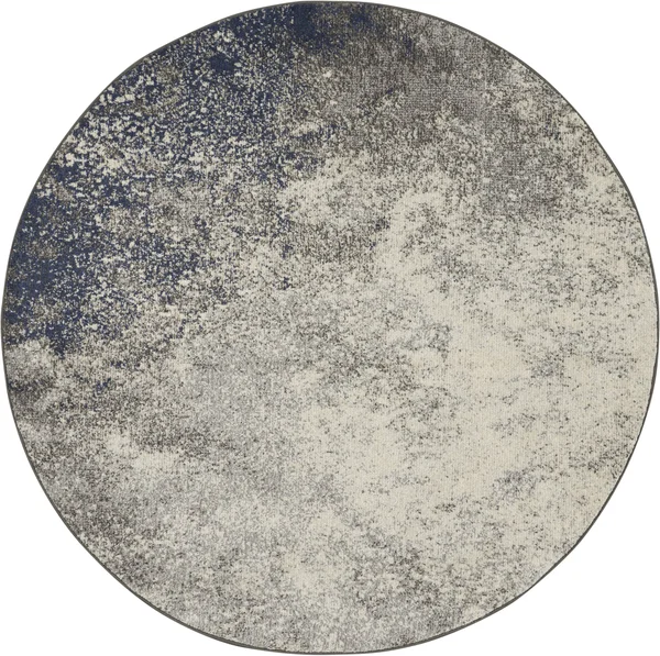 Nourison Passion PSN10 Area Rug - Charcoal/Ivory, 5&3x22 Round