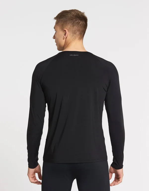 UPF 50+ Long Sleeve Sun Protective Base Layer for Men - Sun Safe Tops White