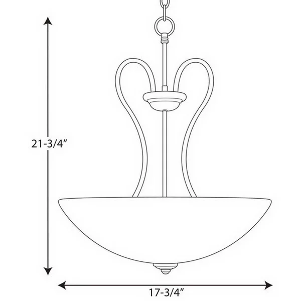 Progress Lighting Heart 3 Light 18x22 Wide Pendant Brushed Nickel