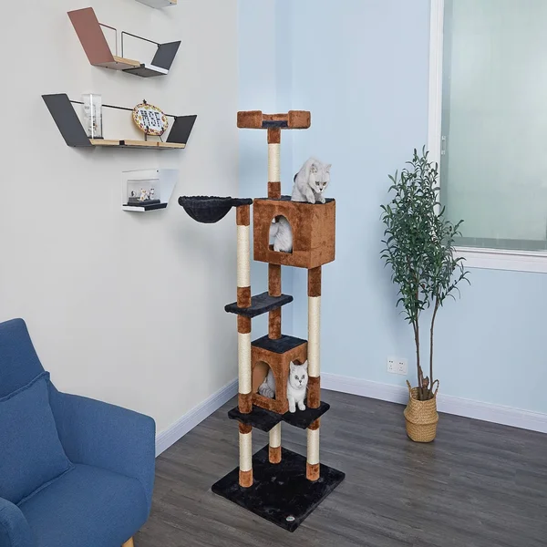 Go Pet Club Black/ Brown 61-inch Cat Tree
