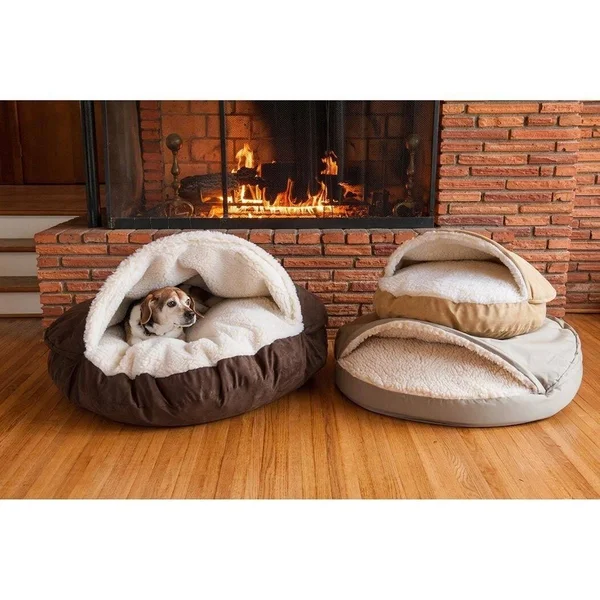 Snoozer Luxury Orthopedic Cozy Cave Pet Bed X-Large Hot Fudge