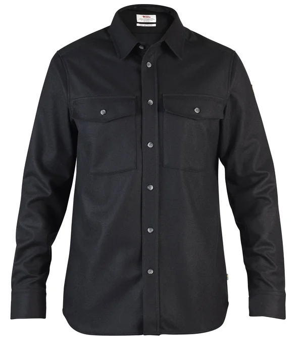 Fjallraven - Men's Ovik Re-Wool Long Sleeve Shirt - Black, S