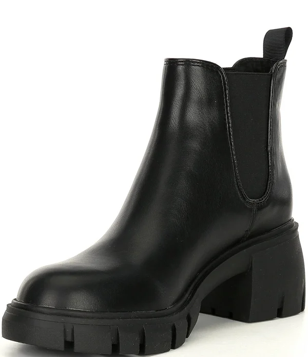 Steve Madden Howler Lugged Block Heel Chelsea Booties - 5.5M