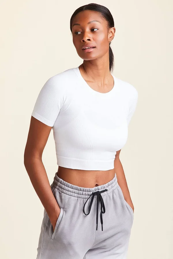 Alala Barre Seamless Tee White L