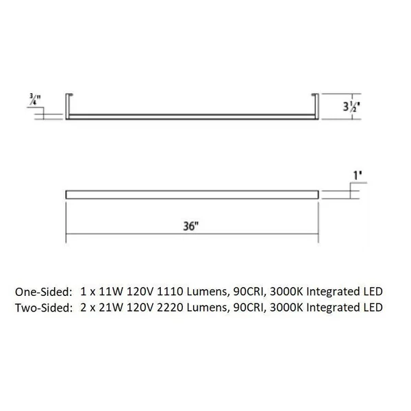 Sonneman 2812.25-3 Thin-Line 3& Two-Sided LED Wall Bar in Satin Black