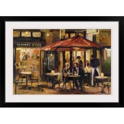 &Bistrot A Vins& by Marilyn Hageman Painting Print Great Big Canvas Format: Black Frame, Size: 20x22 H x 26x22 W x 1x22 D