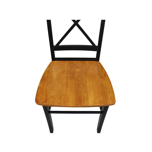 International Concepts X-Back Chair - with Solid Wood Seat Black/Cherry/Set of 2