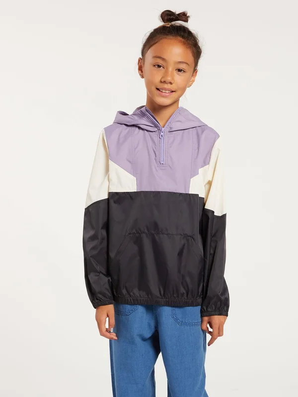 Volcom Girls Wind Stoned Windbreaker Jacket - Zine Purple - XL