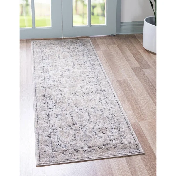 Porch & den Regal Distressed Floral Field Area Rug - 5& x 8& - Blue