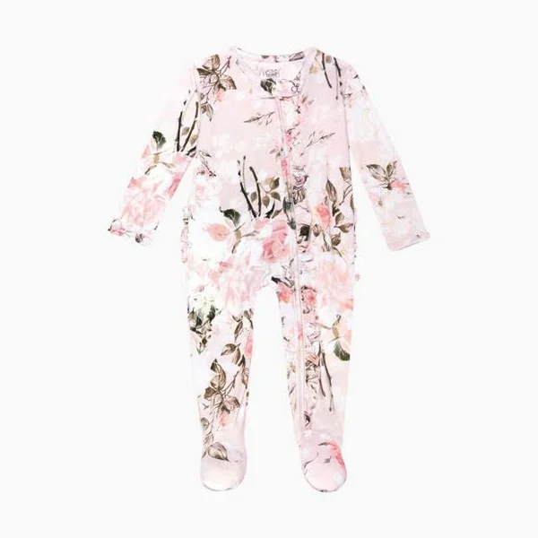 Posh Peanut - Eloise - Footie Ruffled Zippered One Piece 3-6M