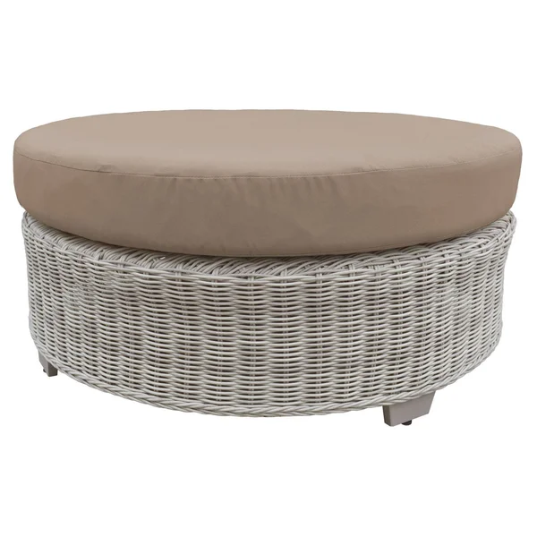 TK Classics Coast Round Wicker Coffee Table Wheat