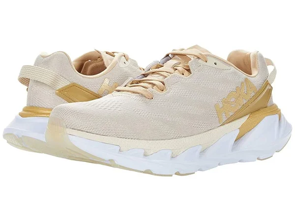 Hoka Women's Elevon 2 Road Running Shoes in Almond Milk/White - Size 5