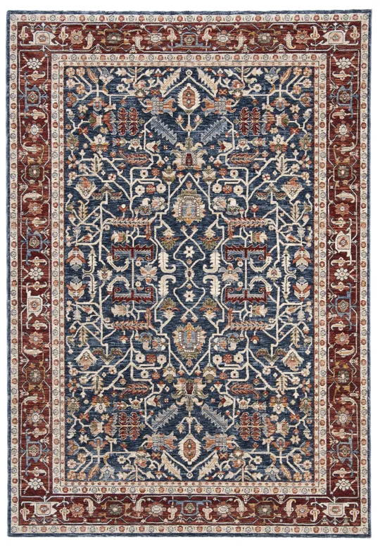 Lauren Ralph Lauren Darcy Traditional Oriental Polyester Rug - 5&3x22 x 7&6x22 - Navy/Red
