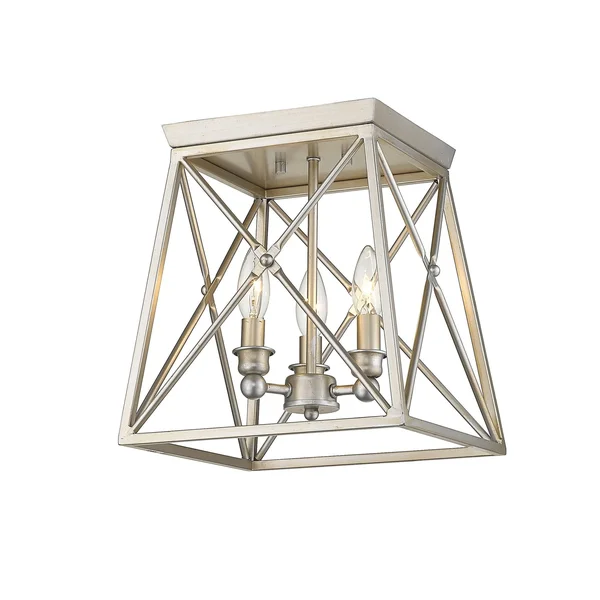 Z-Lite 447F11-AS Antique Silver 3 Light Flush Mount
