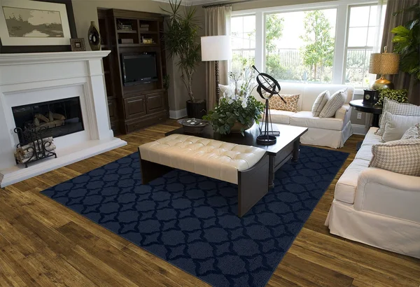 Garland Rug Sparta 12 ft. x 12 ft. Area Rug Navy, Blue