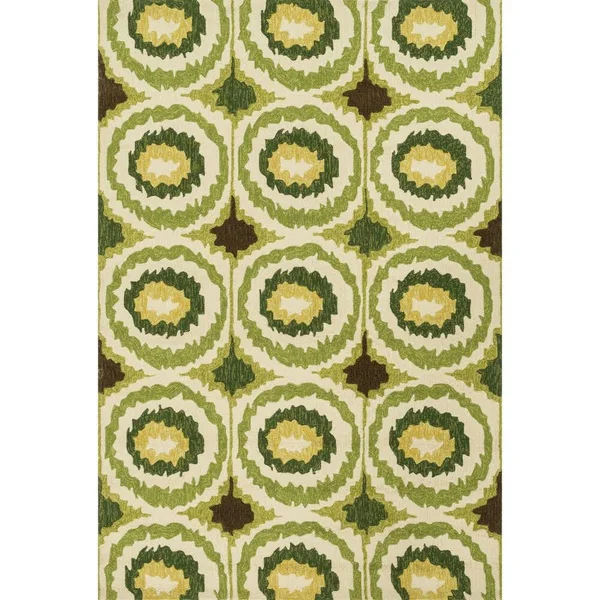 Alexander Home Portia Indoor/ Outdoor Hand-Hooked - Lime 3&6x22 x 5&6x22