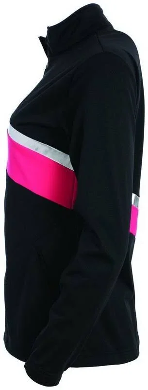 Augusta Sportswear 7735 Ladies Aurora Jacket - Black/Power Pink/Metallic Silver, S