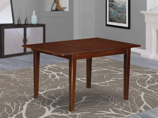 East West Furniture Norfolk Rectangular Table with 12x22 Butterfly Leaf -Mahogany Finish. Nft-mah-t
