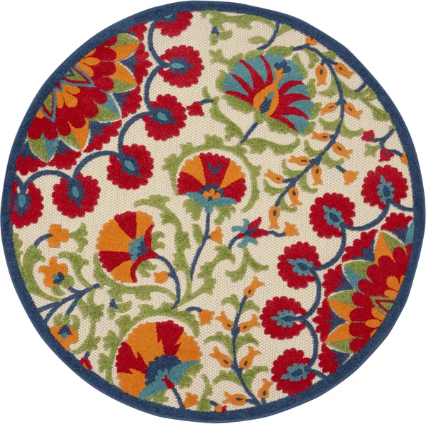 Nourison Aloha ALH20 Area Rug - Red/Multi, 7& x 10&