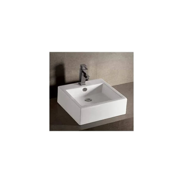 Whitehaus WHKN4051 Isabella Square Wall Mount Basin - White