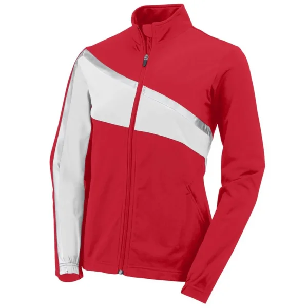 Augusta Sportswear 7735 Ladies Aurora Jacket - Black/Power Pink/Metallic Silver, S