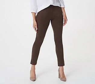 Graver Susan Graver Regular Faux Suede Pull-OnLeggings - Size Medium, Dark Cocoa
