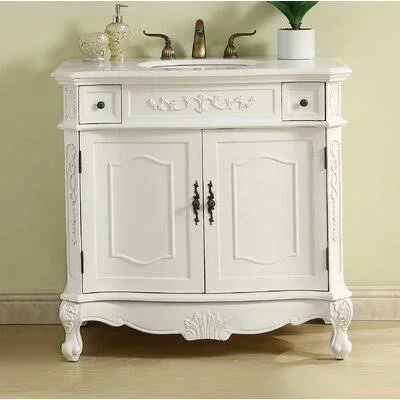 Sturbridge 36x22 Single Bathroom Vanity Set One Allium Way Base Finish: Antique White