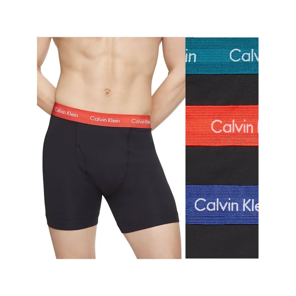 Men's Calvin Klein 3-Pack Stretch Boxer Briefs - Size: XL, Red Overfl