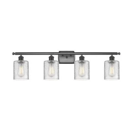 Inglestone Common 4-Light Vanity Light Orren Ellis Finish: Matte Black, Shade Color: Clear, Bulb Type: 60 Watt Vintage Incandesc