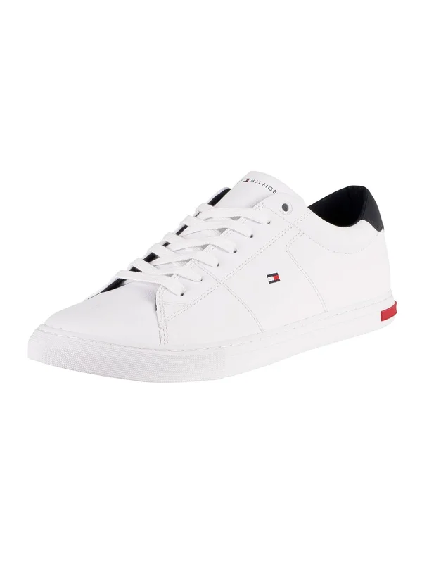Mens Tommy Hilfiger Essential Leather Trainers - White
