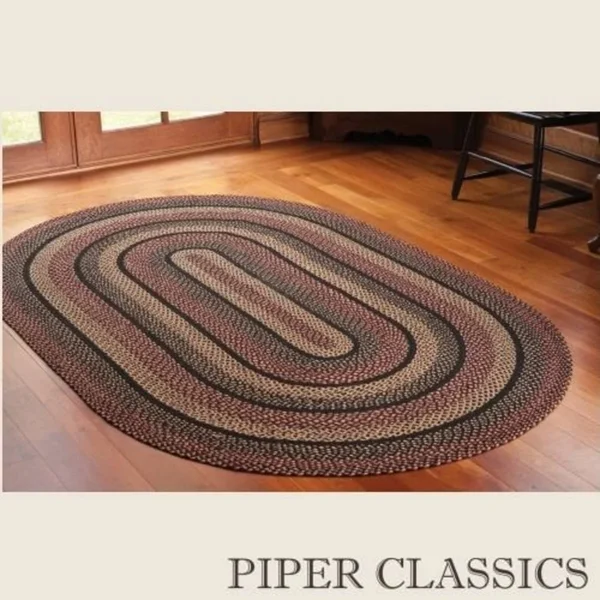 Blackberry Oval Jute Braided Area Rug 6& x 9& IHF