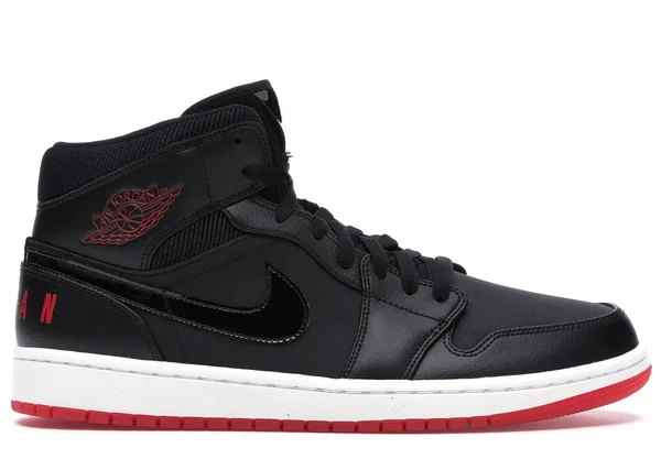 Jordan AJ 1 Mid SE Basketball Shoes Black/University Red/White Size 13.0