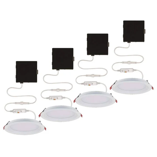 Commercial Electric 4-Pack Slim Baffle 4x22 Color Selectable Canless Recessed Integrated LED Kit