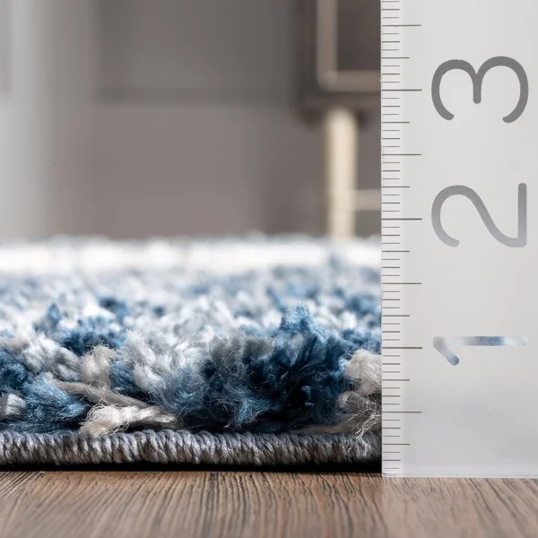 nuLOOM Transitional Regina Shag Blue 2 ft. 6 in. x 10 ft. Indoor Runner Rug
