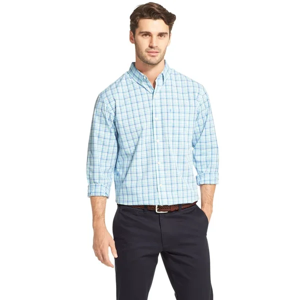 Men's Izod Premium Essentials Button-Down Shirt - Size: XL, Blue