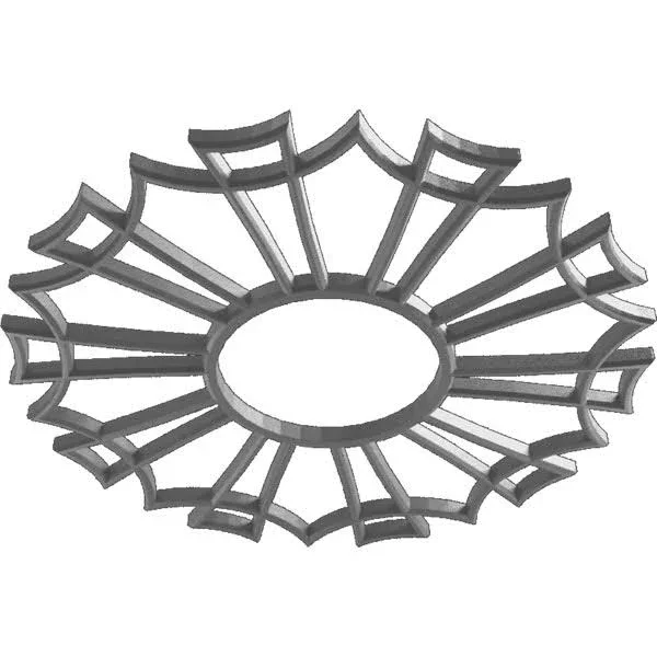 Ekena Millwork CMPP32AUSNI 32x22OD x 11 1/4x22ID x 1x22P Augustus Architectural Grade PVC Pierced Ceiling Medallion, Nickel