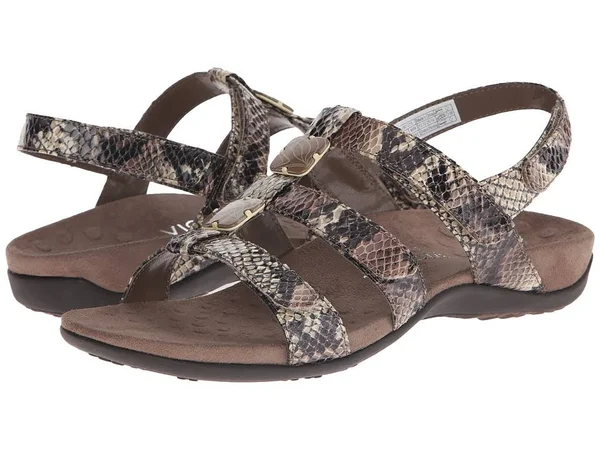 Vionic Women's Amber Adjustable Sandal Natural Snake 7, M