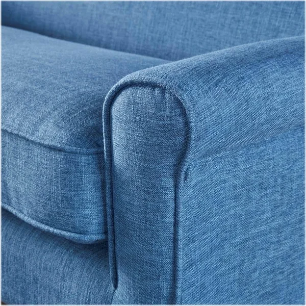 Noble House 2-Seat Muted Blue Fabric Loveseat