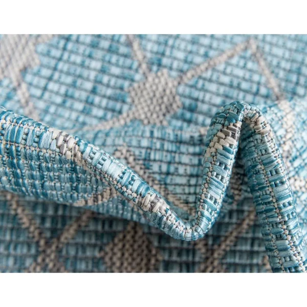 Unique Loom Outdoor Tribal Trellis Rug (5& x 8& - Gray)